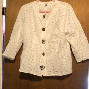 White eyelet jacket